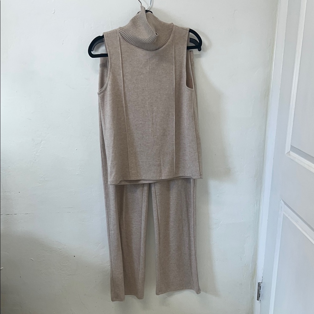 Tan Knit Romper with Minimalist Design